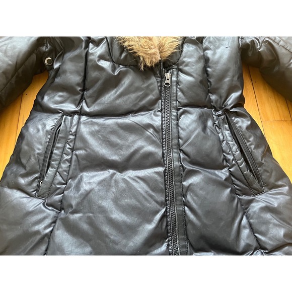Mackage Black Puffer Coat Fur Hood Zip Front Pockets Warm Winter Womens Medium - Picture 6 of 13